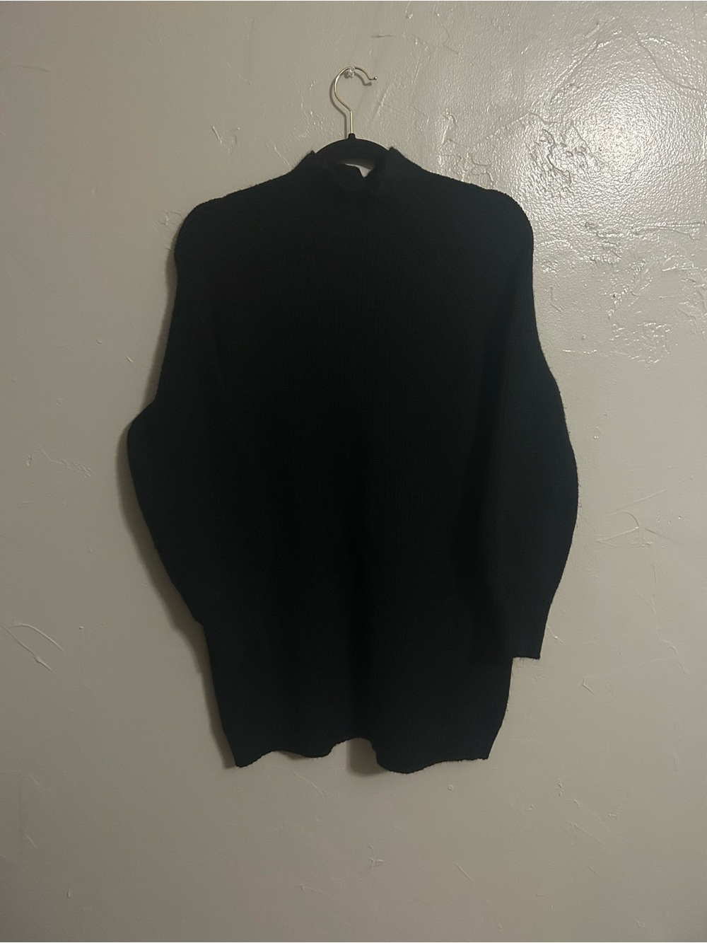 Women’s Black Ribbed Mock Neck mini dress Sweater